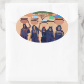 Waar zijn de baby's? ovale sticker (Tas)