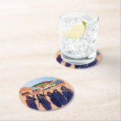 Waar zijn de baby's? ronde kartonnen onderzetter (Insitu)