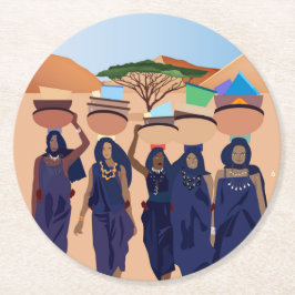 Waar zijn de baby's? ronde kartonnen onderzetter