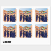 Waar zijn de baby's? vierkante sticker (Vel)