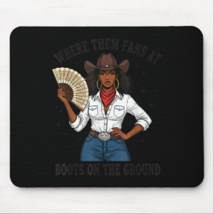 Waar zijn die fans Zwarte Cowgirl-laarzen op de gr Muismat