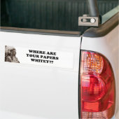 Waar zijn je papieren? bumpersticker (Op Truck)