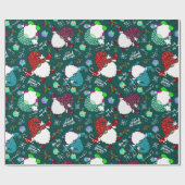 Waar zijn mijn kabouters? Wintergreen Kerstmis Gno Cadeaupapier (Vlak)