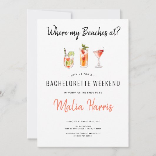 Waar zijn mijn stranden? reisroute per vrijgezel kaart (Voorkant)