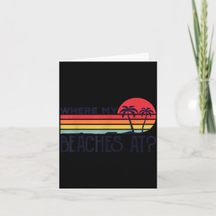 Waar zijn stranden Retro vintage strandvakantie Kaart