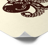 "Waar zijn we?" Cute octopus met whiskey Poster (Hoek)