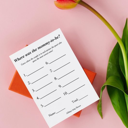 waar zijn we momy te zijn Thema spel baby l shower Aankondiging