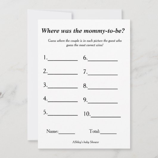 waar zijn we momy te zijn Thema spel baby l shower Aankondiging (Voorkant)
