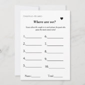 waar zijn we Travel Theme spel vrijgezellenfeest Aankondiging (Voorkant)