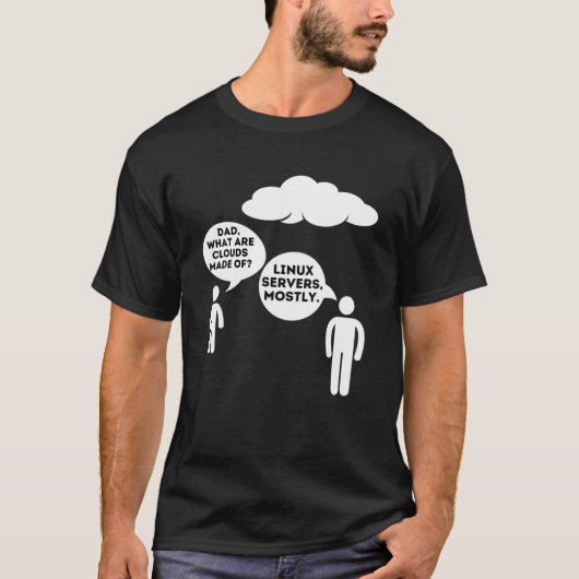 Waar zijn wolken van gemaakt? - Grappige programme T-shirt (Voorkant)