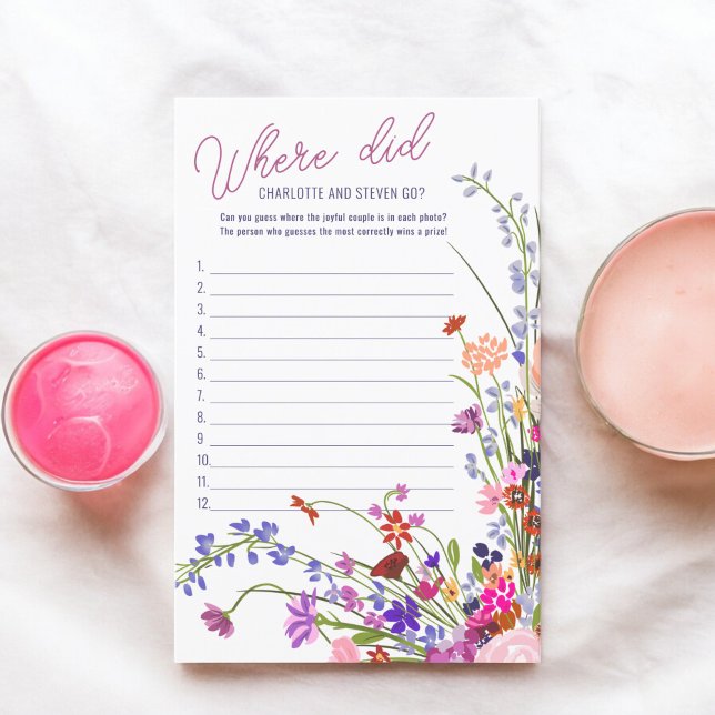 Waar zijn ze naar wild vrijgezellenfeest gegaan? (Where did they go wild flowers bridal shower game)