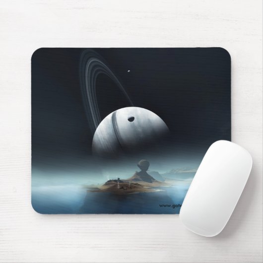 Waar zilverwaters — walvis — Mousepad Muismat (Met muis)