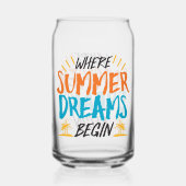 Waar zomerdromen beginnen tropisch paradijs blikvorm glas (Voorkant)