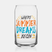 Waar zomerdromen beginnen tropisch paradijs blikvorm glas (Achterkant)