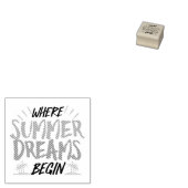 Waar zomerdromen beginnen tropisch paradijs rubberstempel (Gestempeld)