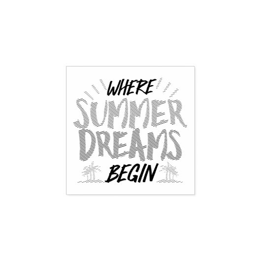 Waar zomerdromen beginnen tropisch paradijs rubberstempel (Afrduk)