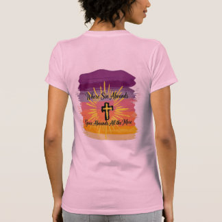 Waar zonde overvloedig is Kruis Sunset Schrift T-shirt