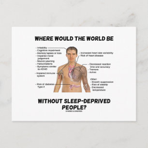 Waar zou de wereld zijn zonder slaaptekort briefkaart