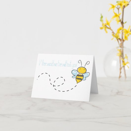 Waar zouden we zijn dank u kaart (Gele Bloem)