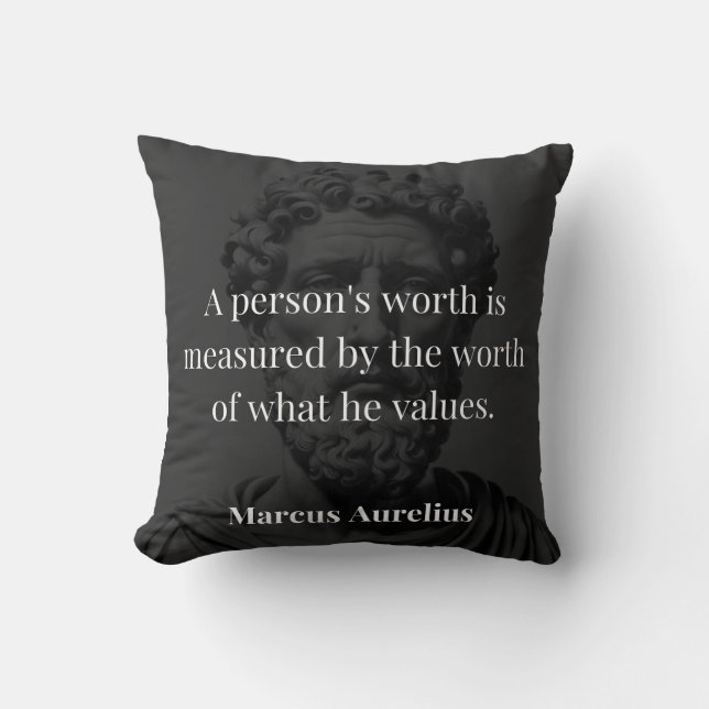 Waarde definiëren: Marcus Aurelius over Waarden Kussen (Voorkant)