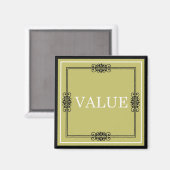 Waarde - Een woordcitaat voor motivatie Magneet (Voorkant / Achterkant)