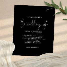 Waarde Eenvoudig Wit Zwart QR Code Bruiloft Uitnod Flyer