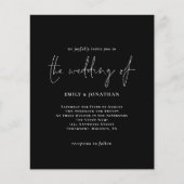 Waarde Eenvoudig Wit Zwart QR Code Bruiloft Uitnod Flyer (Voorkant)