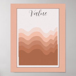 Waarde Element van Kunst Poster Roze Wit Boho Klas