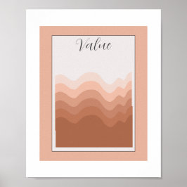 Waarde Element van Kunst Poster Roze Wit Boho Klas