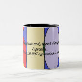 Waarde en respect voor alle mensen-Mok Tweekleurige Koffiemok (Center)