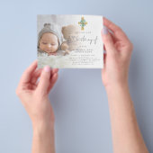 Waarde Foto Eucalyptus Kruis Doop Uitnodiging Flyer (Hand)