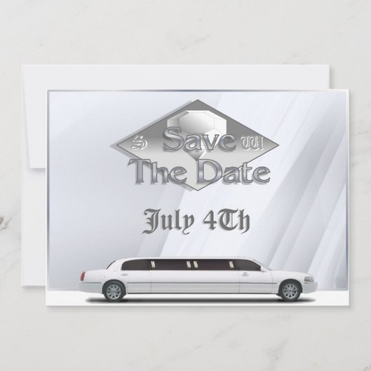Waarde geprijsd Monogram sparen de Datum uitnodige Save The Date (Voorkant)