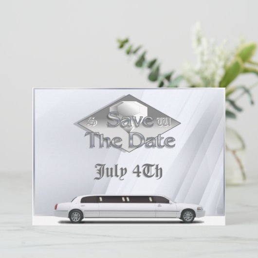 Waarde geprijsd Monogram sparen de Datum uitnodige Save The Date (Staand voorkant)