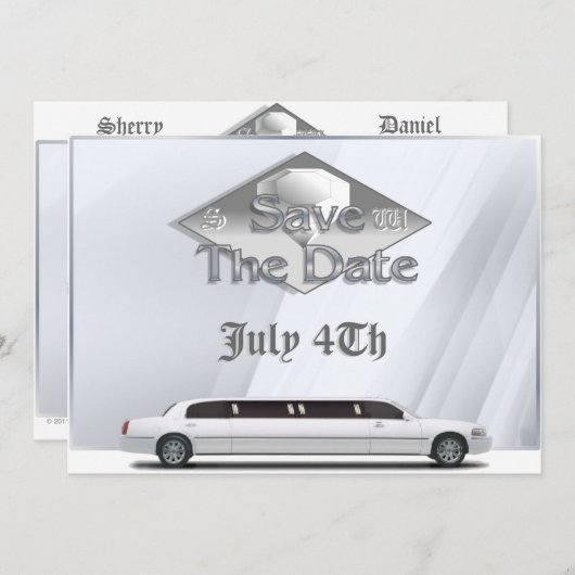 Waarde geprijsd Monogram sparen de Datum uitnodige Save The Date (Voorkant / Achterkant)