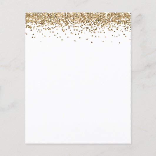 Waarde Gouden Glitter Bruids Douche Uitnodiging Flyer (Achterkant)