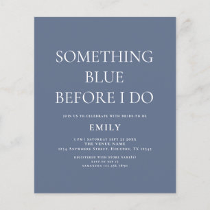 Waarde iets blauw bruids douche uitnodiging flyer