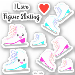 Waarde ijs Skating Cute Assorted Pink/Blue Sticker