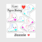 WAARDE IJsschaatsen Schattige Geassorteerd Roze/Bl Sticker (Vel)