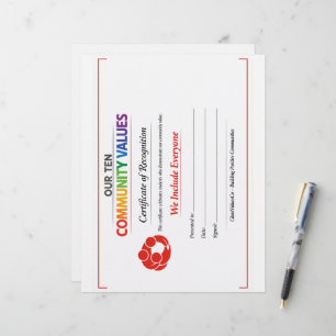 Waarde Inclusie Award Certificaat Briefhoofd