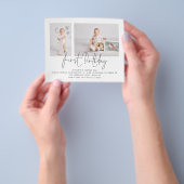 Waarde Modern 2 Fotoscript Eerste Verjaardagsfeest Flyer (Hand)