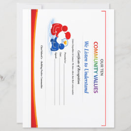 Waarde om Certificaat Briefpapier Papier Vel te Lu