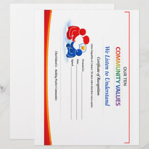 Waarde om te Luisteren Certificaat Briefpapier Bri Briefhoofd