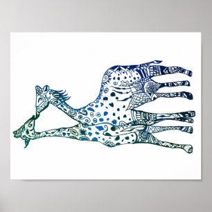 Waarde Poster Papier De Giraffes Kiss Art Tekening