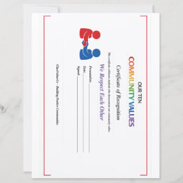 Waarde Respect Certificaat Briefpapier Dun Glanzen