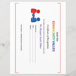 Waarde Respect Certificaat Briefpapier Dun Glanzen Flyer