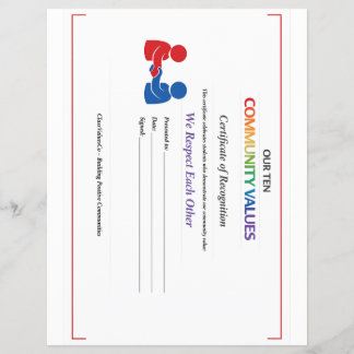 Waarde Respect Certificaat Briefpapier Dun Glanzen Flyer
