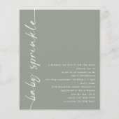 Waarde Script Sage Baby shower Sprinkle Flyer (Voorkant)