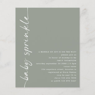 Waarde Script Sage Baby shower Sprinkle Flyer