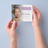 Waarde Threenager Foto Overlay 3e Verjaardag Lila Flyer (Hand)