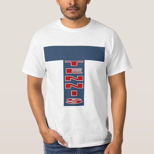 Waarde wit T-shirt TENNIS (Voorkant)